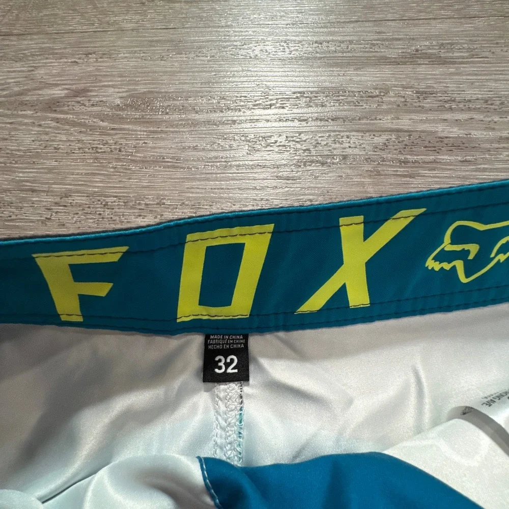 Fox Racing Board Shorts Men 32 Blue Performance Overhead Graphic Swim Trunks